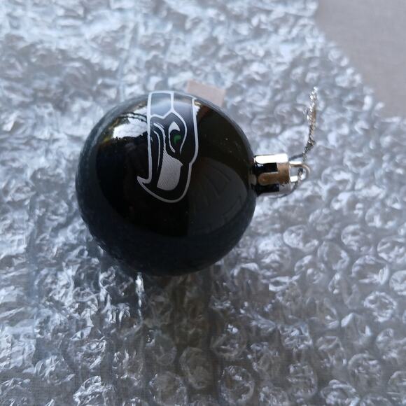 NFL Seattle Seahawks Ball Ornament 2" navy Forever Collectibles - Picture 4 of 6